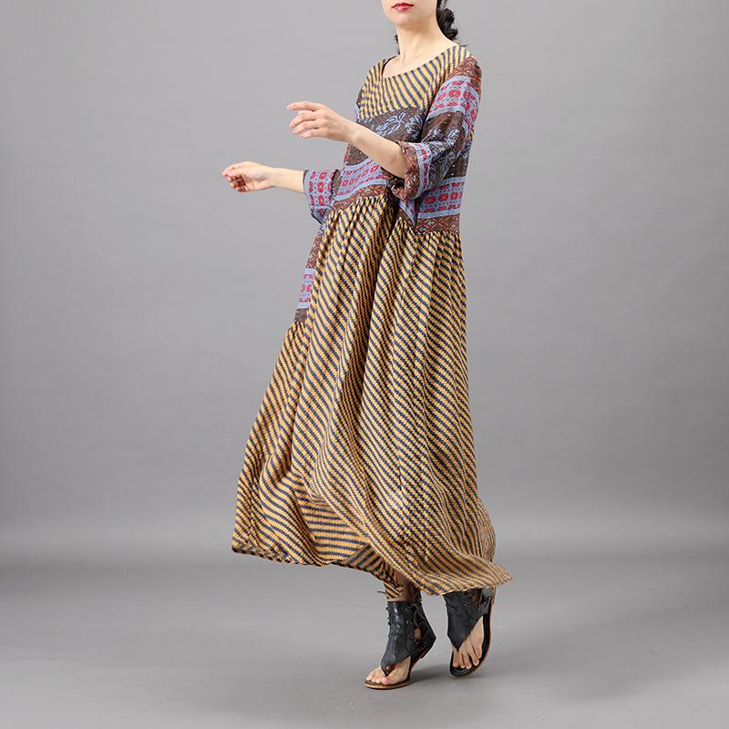 Summer Patchwork Irregular Printed Loose Dress