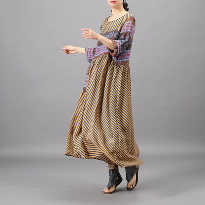 Summer Patchwork Irregular Printed Loose Dress