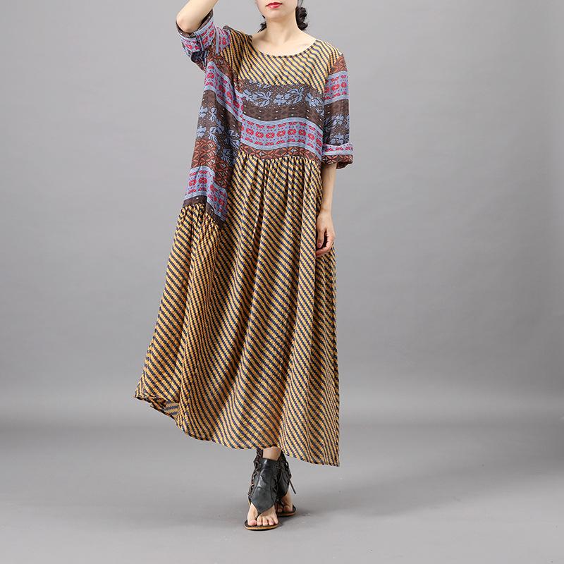 Summer Patchwork Irregular Printed Loose Dress