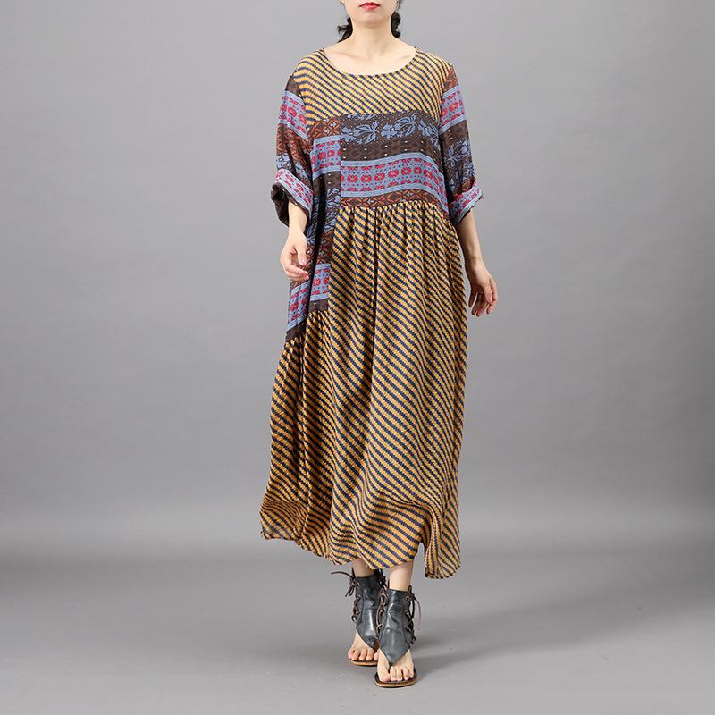 Summer Patchwork Irregular Printed Loose Dress