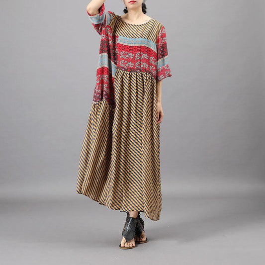 Summer Patchwork Irregular Printed Loose Dress