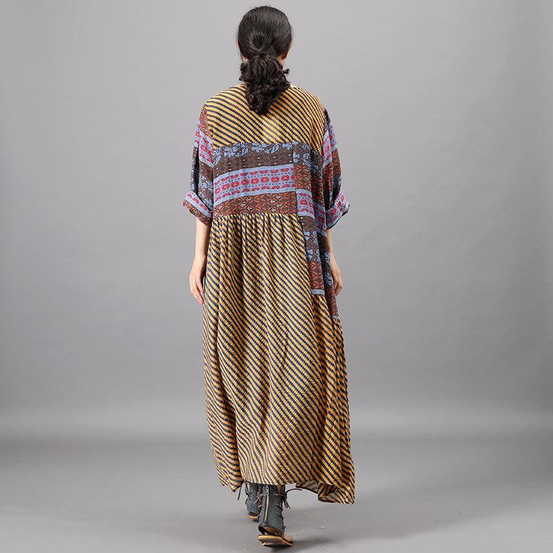 Summer Patchwork Irregular Printed Loose Dress