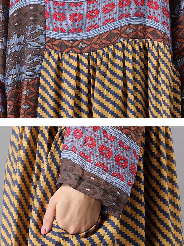 Summer Patchwork Irregular Printed Loose Dress