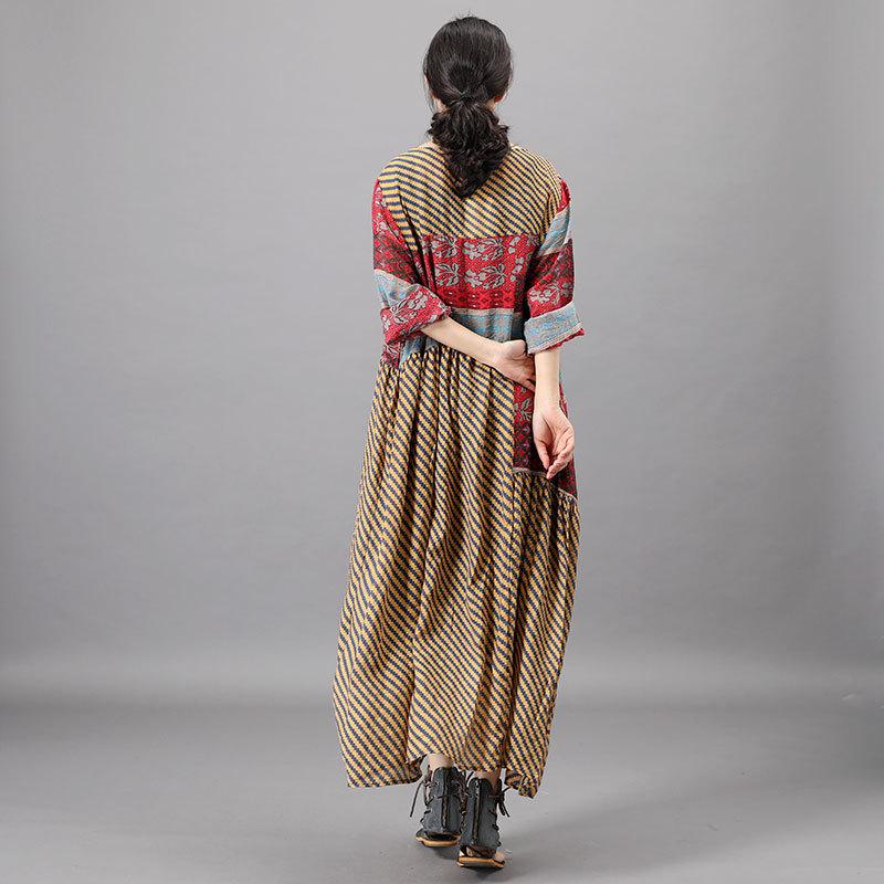 Summer Patchwork Irregular Printed Loose Dress