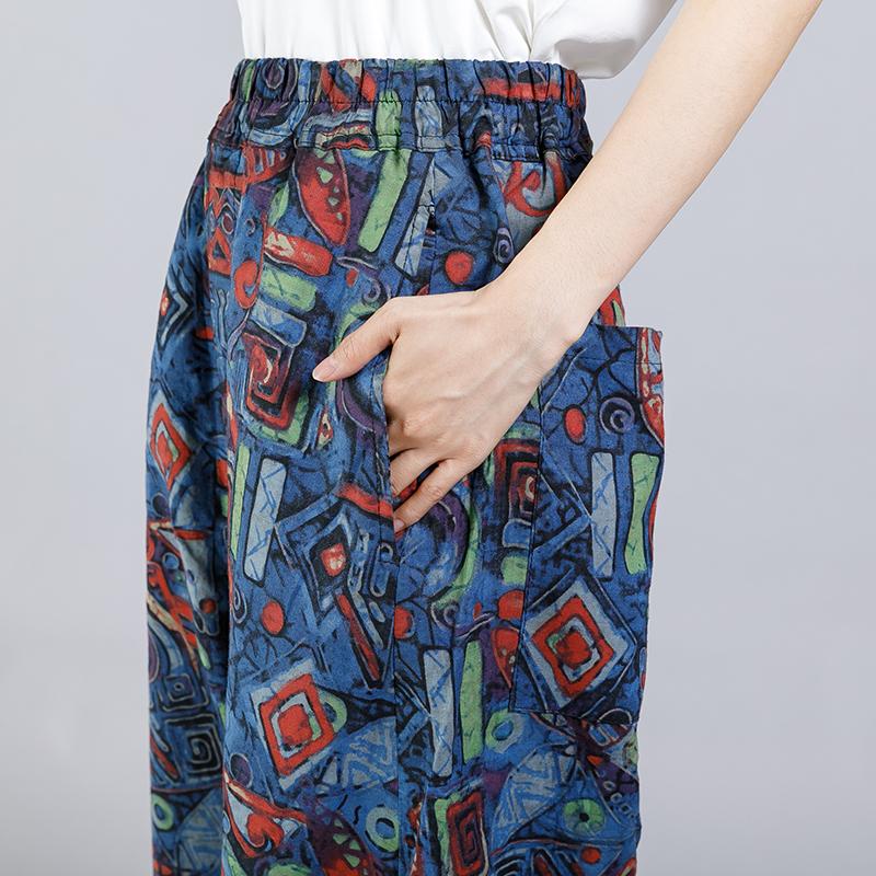 Summer Printed Personality Casual Cross Pants