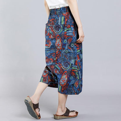 Summer Printed Personality Casual Cross Pants