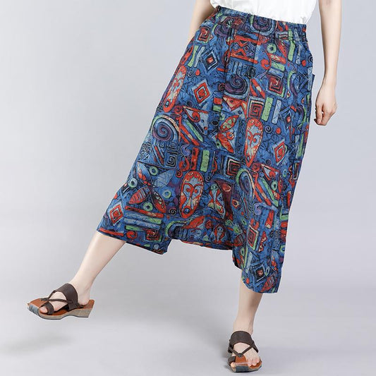 Summer Printed Personality Casual Cross Pants