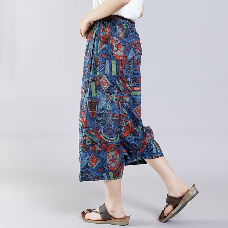 Summer Printed Personality Casual Cross Pants
