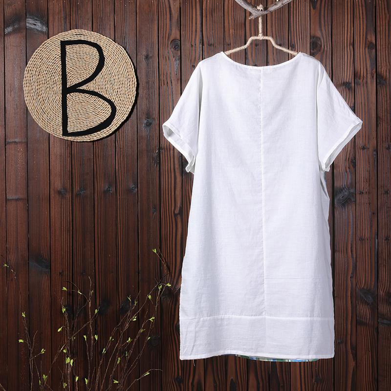 Summer Printing Loose Short Sleeve Women Dress