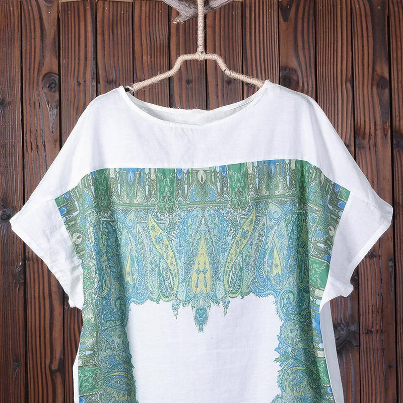 Summer Printing Loose Short Sleeve Women Dress