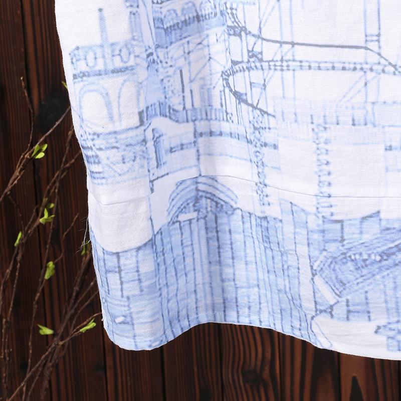 Summer Printing Loose Short Sleeve Women Dress