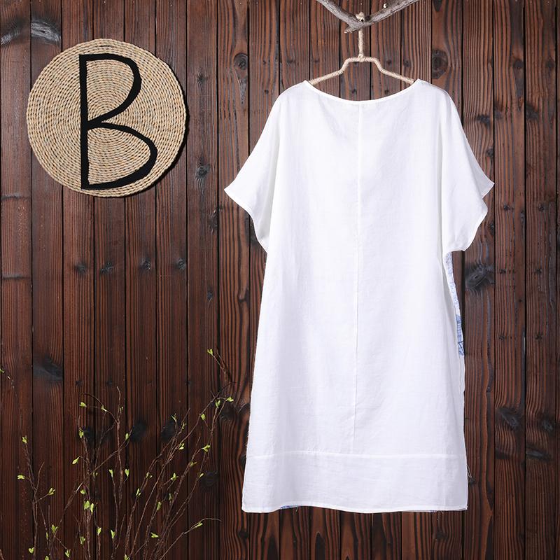 Summer Printing Loose Short Sleeve Women Dress