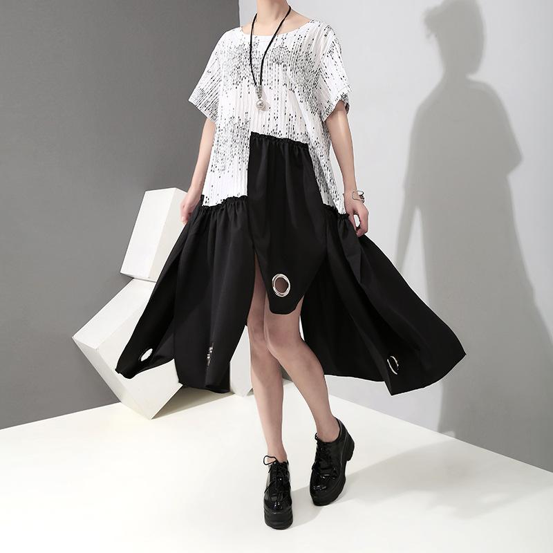 Summer Short Sleeve Irregular Loose Casual Dress