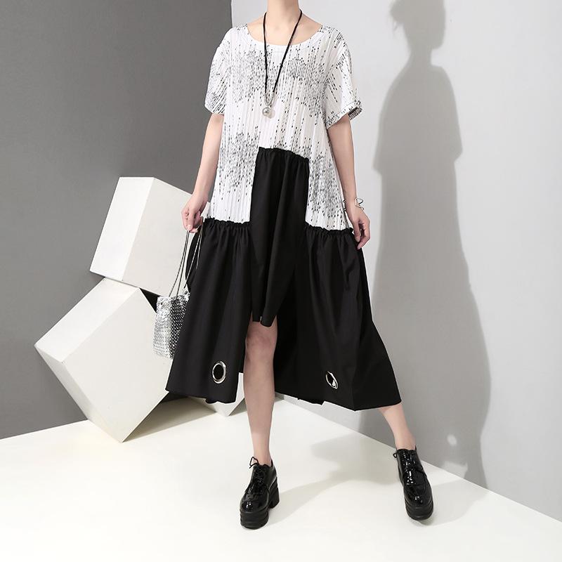 Summer Short Sleeve Irregular Loose Casual Dress