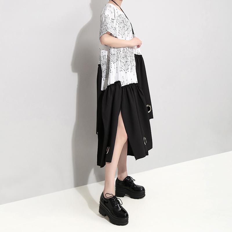 Summer Short Sleeve Irregular Loose Casual Dress
