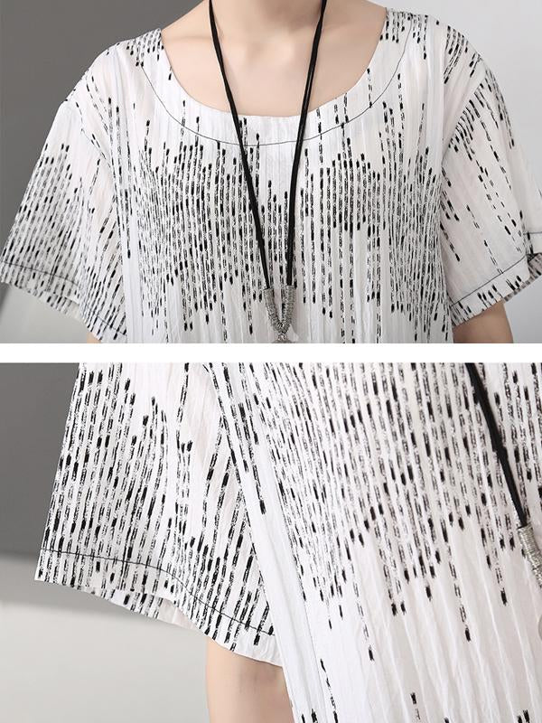 Summer Short Sleeve Irregular Loose Casual Dress