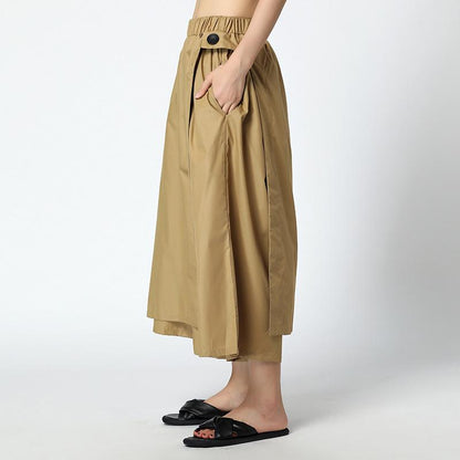 Summer Solid Cotton Ankle-Length Pants