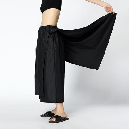 Summer Solid Cotton Ankle-Length Pants