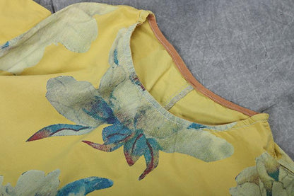 Summer Split Floral Printed Pockets Midi Dress