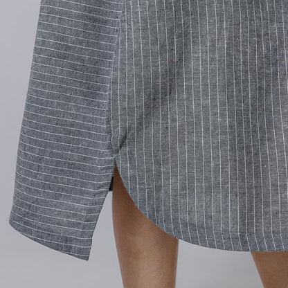 Summer Stripe Casual Literary Suspender Skirt