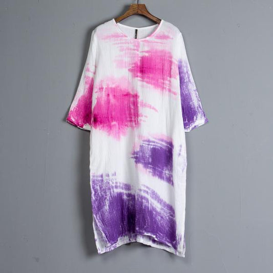 Summer Three-quarter Sleeve Slit Casual Dress