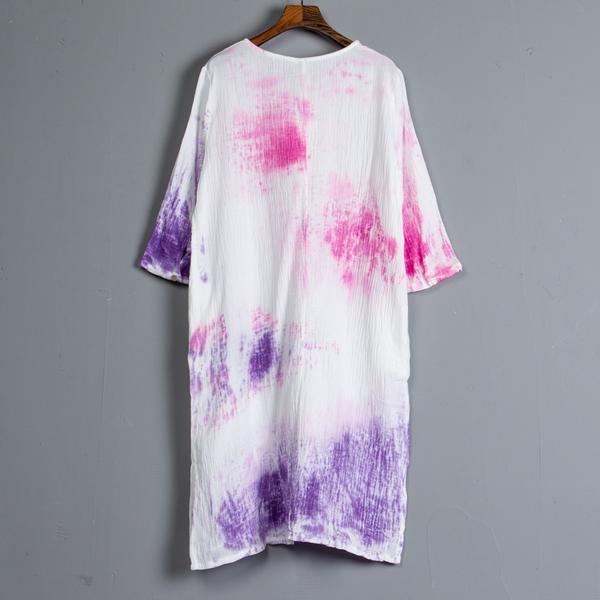 Summer Three-quarter Sleeve Slit Casual Dress