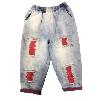 Summer Vintage Causal Mid Calf-Length Harem Jeans