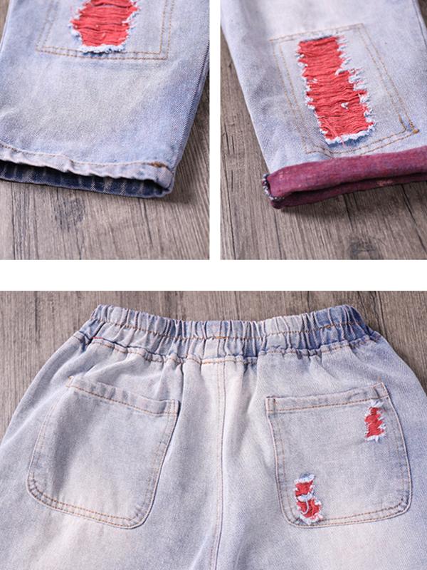 Summer Vintage Causal Mid Calf-Length Harem Jeans