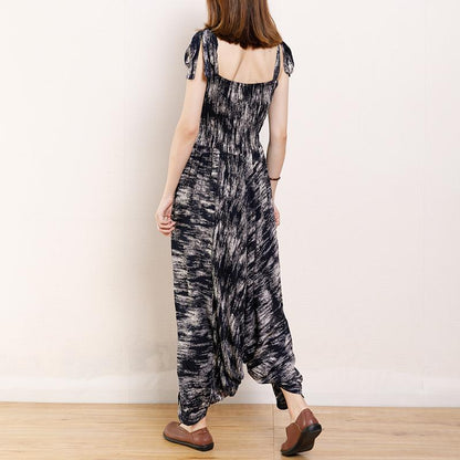 Summer Vintage Fashion Printed Loose Casual Jumpsuit