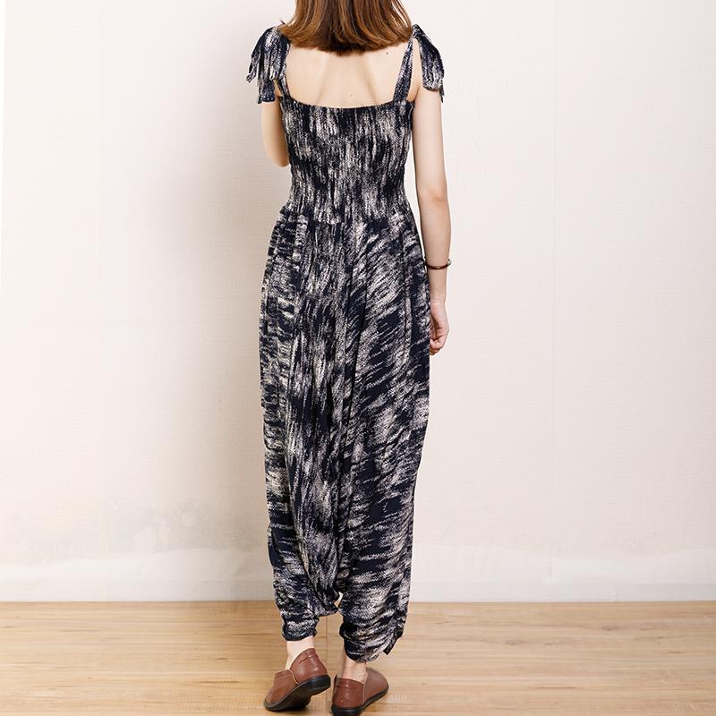 Summer Vintage Fashion Printed Loose Casual Jumpsuit