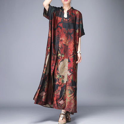 Summer Vintage Printed Single Breasted Coat