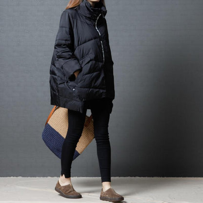 Irregular Casual Women Loose Winter Coat Long Sleeves