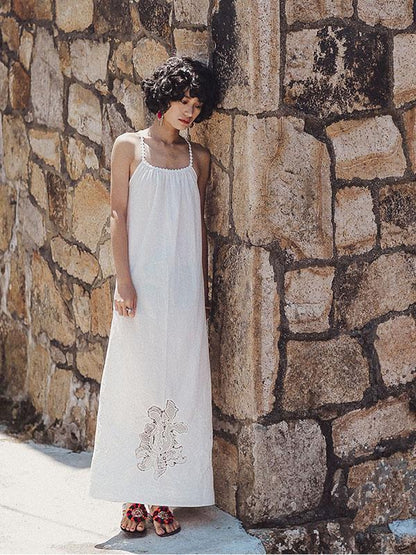 Lace Bandage Backless Maxi Dress