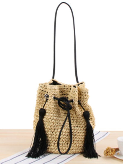 Double Tassels String Crossbody Bag