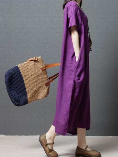 Clean Color Casual Long Dress, Three Colors