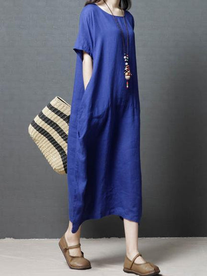 Clean Color Casual Long Dress, Three Colors