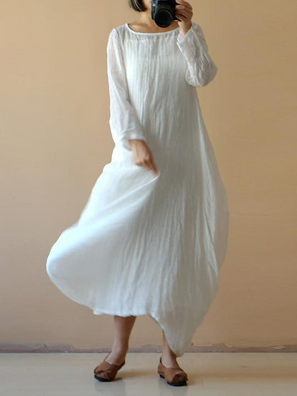 Original Cotton Fashion Long Dress, Five Colors