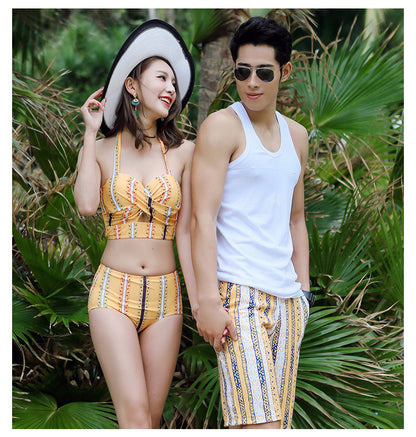 Sexy high waist bikini three-piece spa resort swimwear