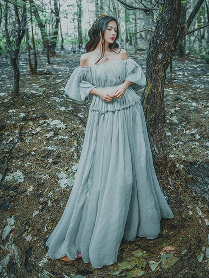 Ruffled Off-the-shoulder Maxi Dress