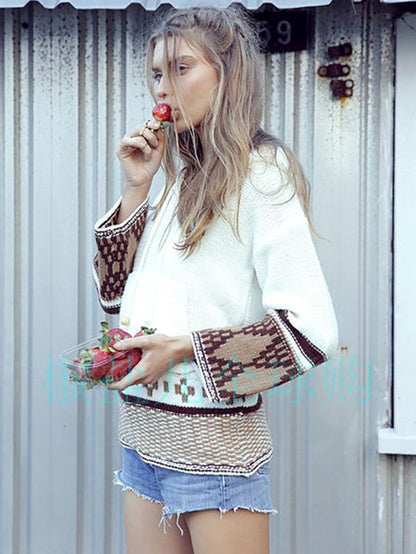 Bohemia Crochetgo Hooded Sweater Tops