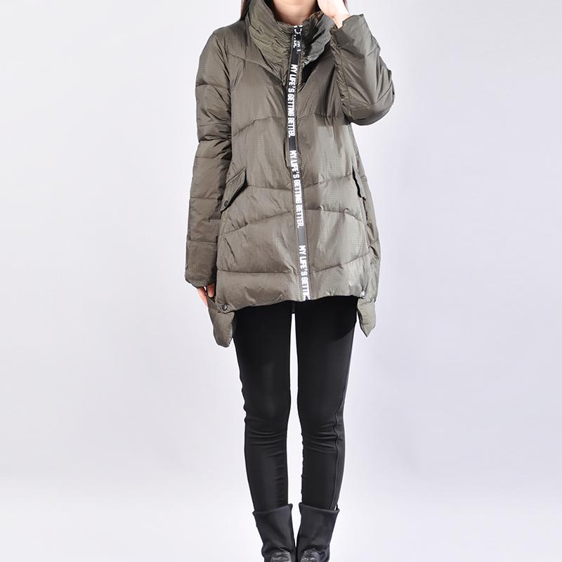 Long Sleeves Chic Zipper Design Keep Warm Winter Women Coat