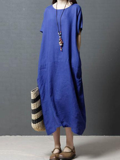 Clean Color Casual Long Dress, Three Colors