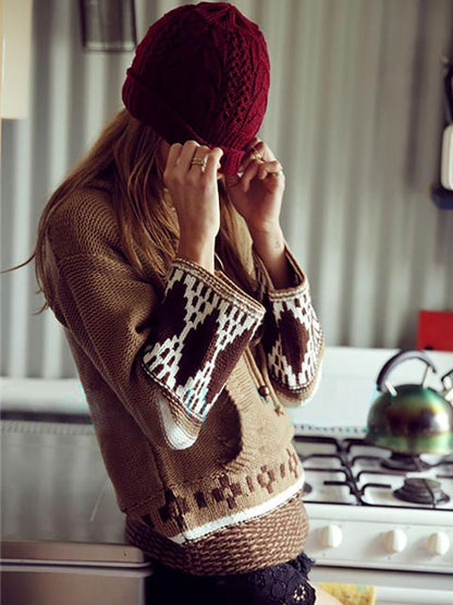 Bohemia Crochetgo Hooded Sweater Tops