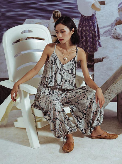 Sleeveless Two-pieces Wide Leg Suits