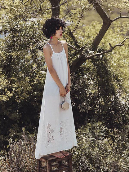 Lace Bandage Backless Maxi Dress