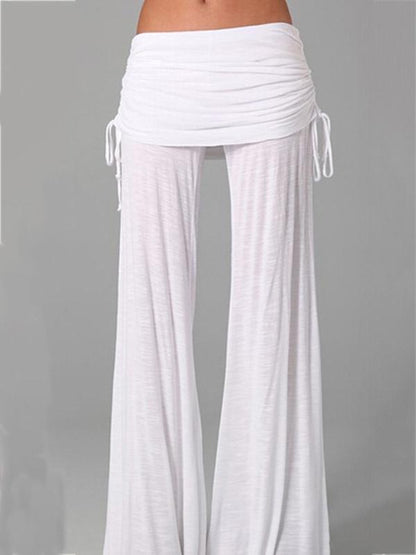 Simple Solid Color Wide Leg Long Pant