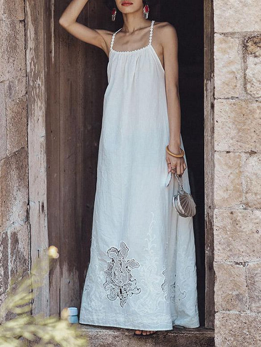 Lace Bandage Backless Maxi Dress