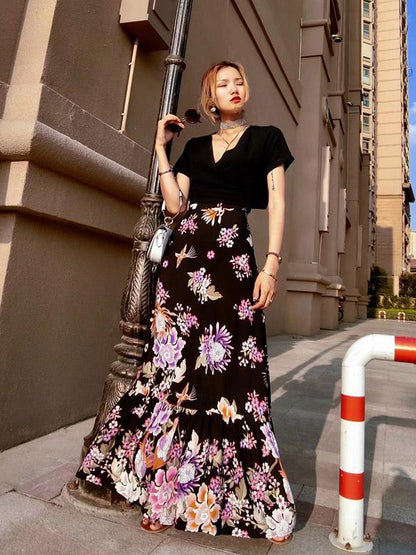 Printed High Waist Bohemia Skirt