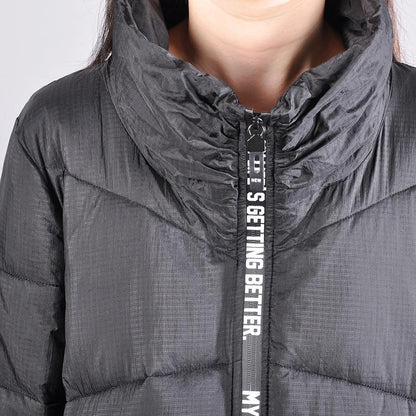 Long Sleeves Chic Zipper Design Keep Warm Winter Women Coat