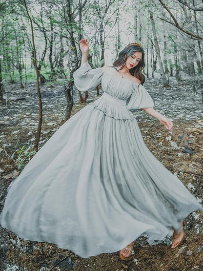 Ruffled Off-the-shoulder Maxi Dress